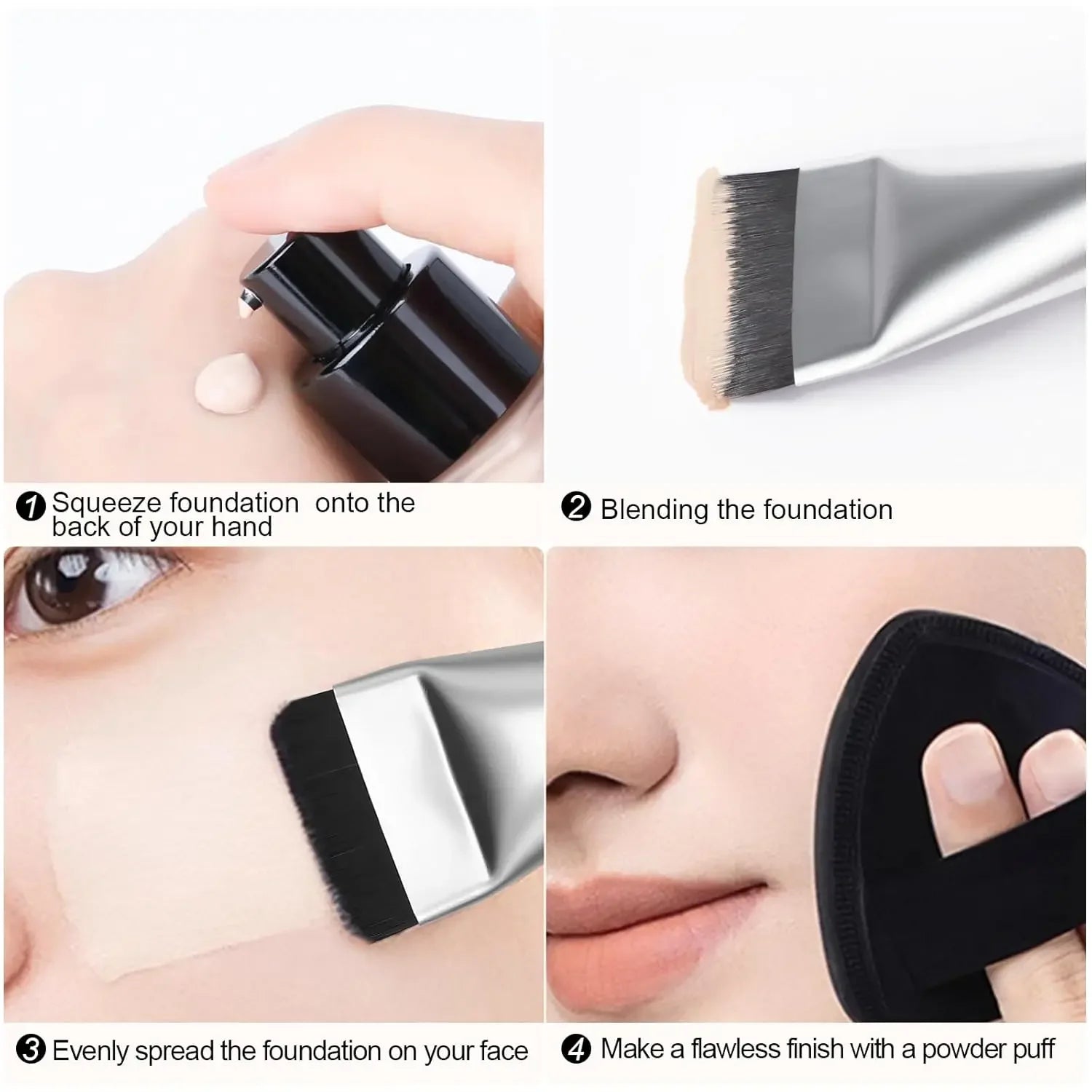 Flat Foundation brush, mask brush, makeup spatula, Liquid foundation brush, Korean cream brush, delicate makeup