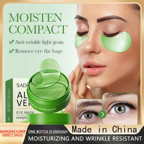 60pcs Aloe Vera Collagen Eye Mask Anti Dark Circles Removal Eyes Bags Moisturizing Firming Eye Patches Eyes Skin Care Products