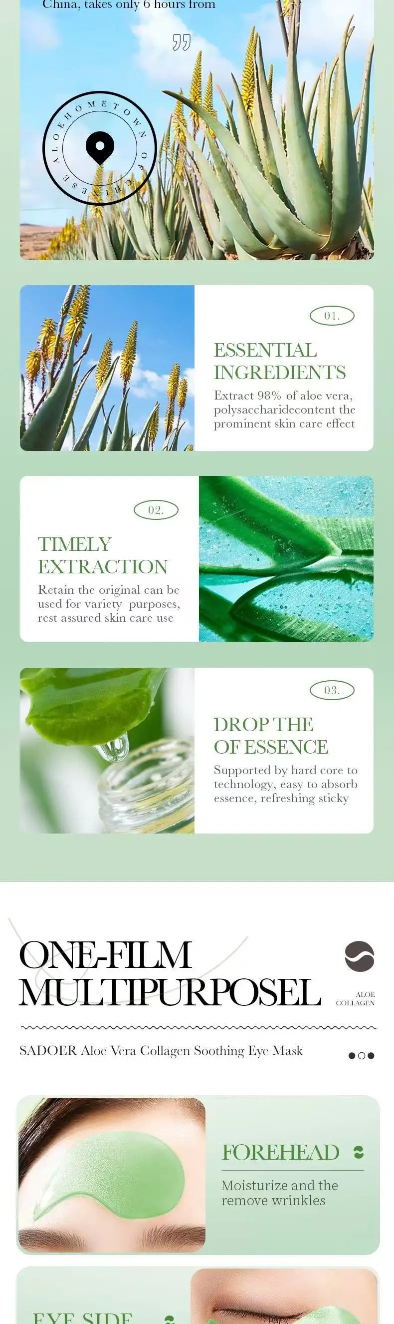 60pcs Aloe Vera Collagen Eye Mask Anti Dark Circles Removal Eyes Bags Moisturizing Firming Eye Patches Eyes Skin Care Products