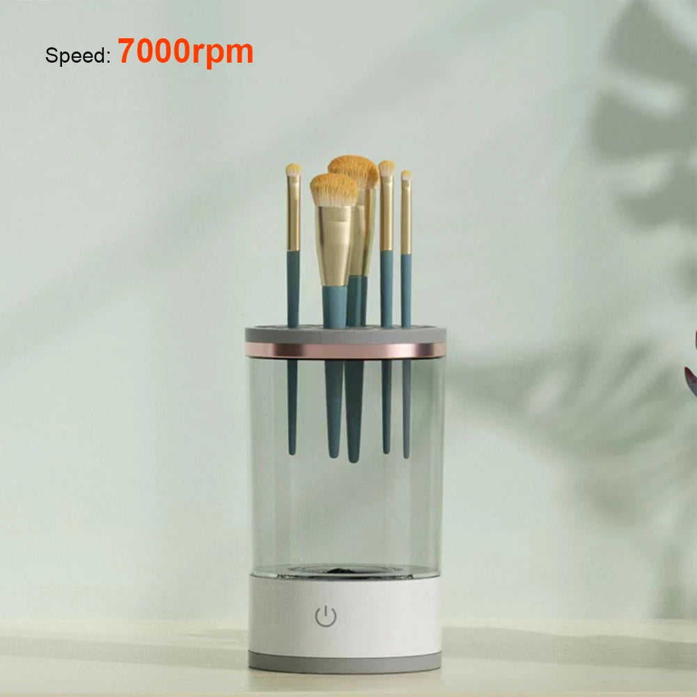 Makeup Brush Cleaner Machine USB Powered Electric Make-Up Brush Cleaner Dryer Dust-Proof for All Size Beauty Makeup Brushes Set