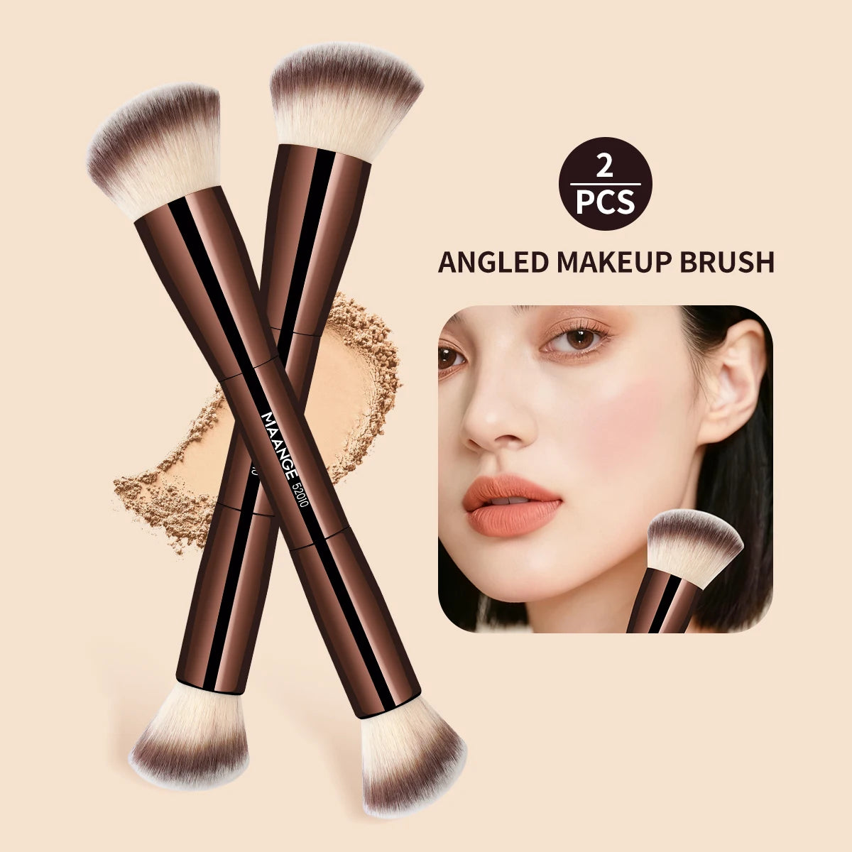 MAANGE Makeup Brushes Double Head Foundation Powder Concealer Blusher Bronzer Makeup Brush Soft Fiber Hair Cosmetic Beauty Tools